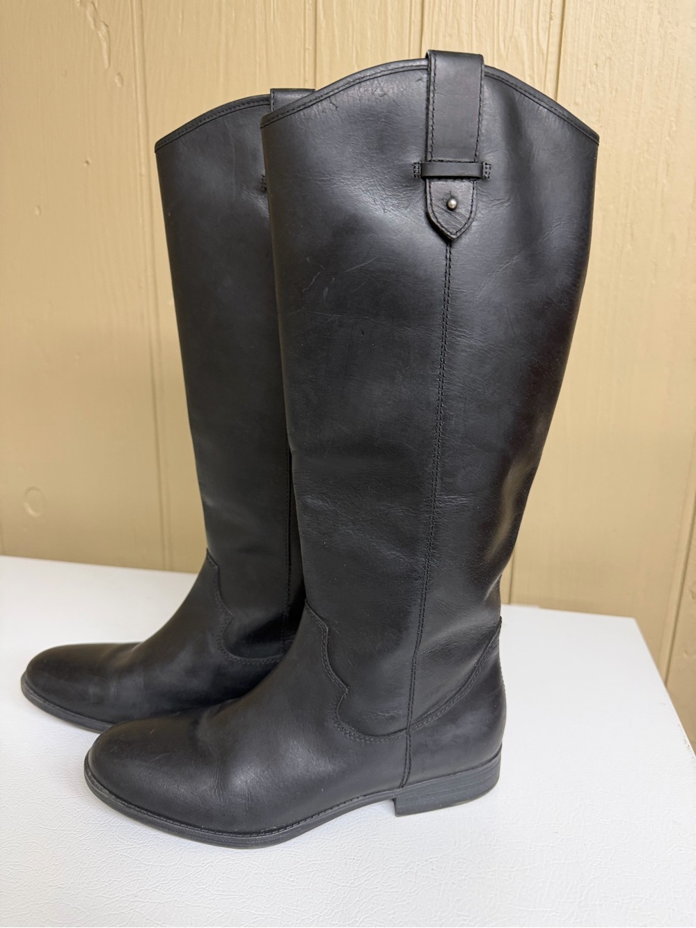 FRYE & CO Tall Black Leather Women's Riding Boots